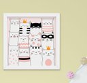 Ver imagem 3 de Quadro Decorativo Infantil Quarto Bebê Menina Gatinhos Kit 3 Peças