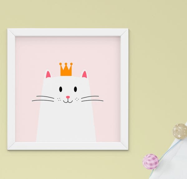 Quadro Decorativo Infantil Quarto Bebê Menina Gatinhos Kit 3 Peças - 4