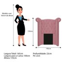 Ver imagem 2 de Kit Cabeceira Calçadeira Veneza 100cm Suede Rosa Bebê