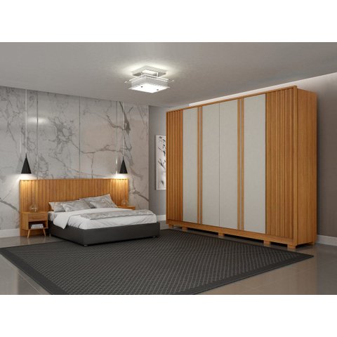 Dormitório Casal Ripado 2PÇS 6 Portas Firenze - Arbo Design