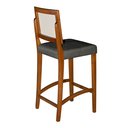 Ver imagem 3 de Kit 4 Banquetas Alta Roma Rattan Luxo Balcão Sacada Pés em Madeira Maciça Premium Banco Cor Cinza