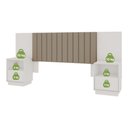 Ver imagem 4 de Cabeceira Casal Extensível com Mesa de Cabeceira - Liz - Robel Móveis - Branco