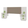 Cabeceira Casal Extensível com Mesa de Cabeceira - Liz - Robel Móveis - Branco - 4