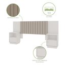 Ver imagem 2 de Cabeceira Casal Extensível com Mesa de Cabeceira - Liz - Robel Móveis - Branco