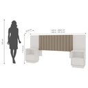 Ver imagem 3 de Cabeceira Casal Extensível com Mesa de Cabeceira - Liz - Robel Móveis - Branco