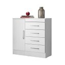 Ver imagem 1 de Cômoda 04 Gavetas Montevideu Branco Rosa Flex Demobile