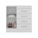 Ver imagem 4 de Cômoda 04 Gavetas Montevideu Branco Rosa Flex Demobile