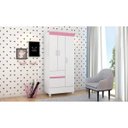 Ver imagem 6 de Guarda-Roupa Solteiro 3 Portas Wind Branco Rosa Flex Demobile