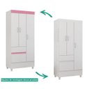 Ver imagem 4 de Guarda-Roupa Solteiro 3 Portas Wind Branco Rosa Flex Demobile