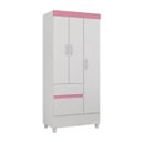 Ver imagem 2 de Guarda-Roupa Solteiro 3 Portas Wind Branco Rosa Flex Demobile
