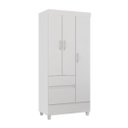 Ver imagem 1 de Guarda-Roupa Solteiro 3 Portas Wind Branco Rosa Flex Demobile