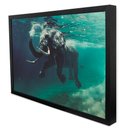 Ver imagem 3 de Quadro Decorativo Elefante Sobre as Águas em Moldura Caixa TaColado Moldura Trad 1cm Madeira Escura 