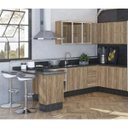 Ver imagem 3 de Cozinha Completa Modulada 09 Peças 100% MDF Kali Premium Carvalho Rustico Nicioli