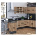 Ver imagem 2 de Cozinha Completa Modulada 09 Peças 100% MDF Kali Premium Carvalho Rustico Nicioli