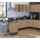 Ver imagem 1 de Cozinha Completa Modulada 09 Peças 100% MDF Kali Premium Carvalho Rustico Nicioli