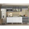 Cozinha Modulada 08 Peças 100% MDF Kali Premium Branco Chumbo Cetim Nicioli - 1