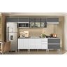 Cozinha Modulada 08 Peças 100% MDF Kali Premium Branco Chumbo Cetim Nicioli - 6