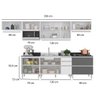 Cozinha Modulada 08 Peças 100% MDF Kali Premium Branco Chumbo Cetim Nicioli - 5