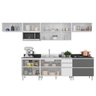 Cozinha Modulada 08 Peças 100% MDF Kali Premium Branco Chumbo Cetim Nicioli - 2