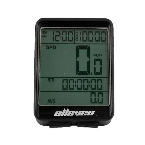 Ciclocomputador 11 Funções Visor Grande Elleven Preto