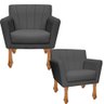 Kit Poltronas Decorativa Clinicas Iza Retro - Dritex:sintetico Cinza - 1