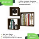 Ver imagem 3 de 3 Nichos para Livros Parede Quarto Sala Quadrado Marrom
