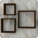 Ver imagem 2 de 3 Nichos para Livros Parede Quarto Sala Quadrado Marrom