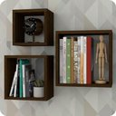 Ver imagem 1 de 3 Nichos para Livros Parede Quarto Sala Quadrado Marrom