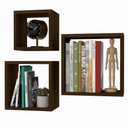Ver imagem 7 de 3 Nichos para Livros Parede Quarto Sala Quadrado Marrom