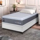 Ver imagem 1 de Conjunto Box Baú Branco Argel Cinza Espuma D33 Solteiro 96x203x74 - King House