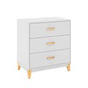 Ver imagem 2 de Cômoda para Quarto 3 Gavetas 70 X 78 Cm Pés Madeira Mdp Branco - Clicklar