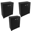 Ver imagem 2 de Conjunto para Escritório 3 Armários com 2 Portas Me4103 Preto