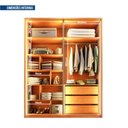 Ver mais imagens de Guarda Roupa 4 Portas Reflecta com LED 3 Gavetas 100% MDF Freijó New Reflex Yescasa Marrom