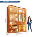Ver imagem 7 de Guarda Roupa 4 Portas Reflecta com LED 3 Gavetas 100% MDF Freijó New Reflex Yescasa Marrom