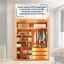 Ver imagem 6 de Guarda Roupa 4 Portas Reflecta com Led 3 Gavetas 100% MDF Freijó New Reflex