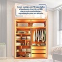 Ver imagem 6 de Guarda Roupa 4 Portas Reflecta com LED 3 Gavetas 100% MDF Freijó New Reflex Yescasa Marrom