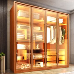 Guarda Roupa 4 Portas Reflecta com Led 3 Gavetas 100% MDF Freijó New Reflex - 1 Guarda Roupa 4 Portas Reflecta com Led 3 Gavetas 100% MDF Freijó New Reflex - 1