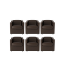 Ver imagem 1 de Kit 6 Poltronas Bia Decorativa Reforçada Recepção Clinica Salão Sala de Estar Courino:marrom