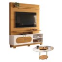 Ver imagem 1 de Estante Home Theater Axis Cinamomo Off White com Mesa de Centro Sky com Tampo de Vidro Cinamomo - Hb