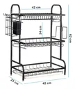 Ver imagem 2 de Escorredor de Louça Inox Porta Pratos Talheres 3 Andares Frg6532 Frigopro