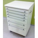 Ver imagem 1 de Mesa Auxiliar para Clinicas - Mesa Branca C/ Puxador Prata
