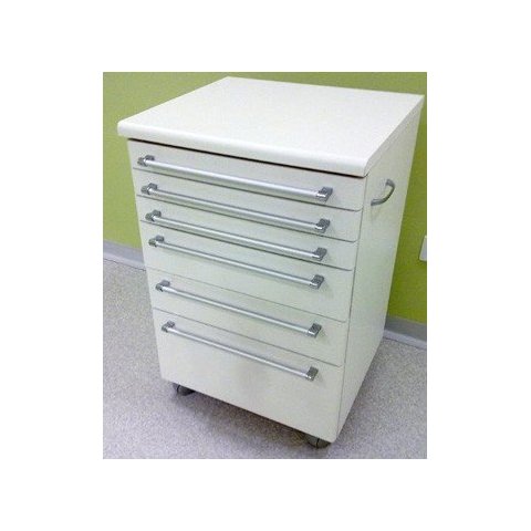 Mesa Auxiliar para Clinicas - Mesa Branca C/ Puxador Prata