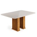 Ver imagem 1 de Mesa de Jantar 4 Lugares Retangular Tampo de Vidro/MDF Munique Cobre/Off White - Casa Giulia