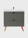 Ver imagem 2 de Gabinete para Banheiro com Cuba 80cm Retro Mdf Verde Milano - On Móveis
