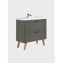Ver imagem 3 de Gabinete para Banheiro com Cuba 80cm Retro Mdf Verde Milano - On Móveis