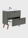 Ver imagem 6 de Gabinete para Banheiro com Cuba 80cm Retro Mdf Verde Milano - On Móveis