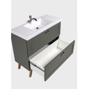 Ver imagem 5 de Gabinete para Banheiro com Cuba 80cm Retro Mdf Verde Milano - On Móveis