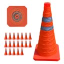 Ver imagem 4 de Cone Retratil Sinalizador Kit 19 Uni Viario Baliza Portatil Estrada Segurança Dobravel Obra Flexivel