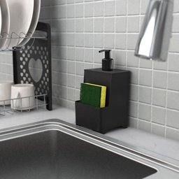 Dispenser de Pia para Detergente e Esponja - Stolf Preto - 2