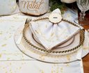 Ver imagem 1 de Kit Sousplat + Guardanapo Natal Dourado Gliter Nsw 12 Peças sem Base